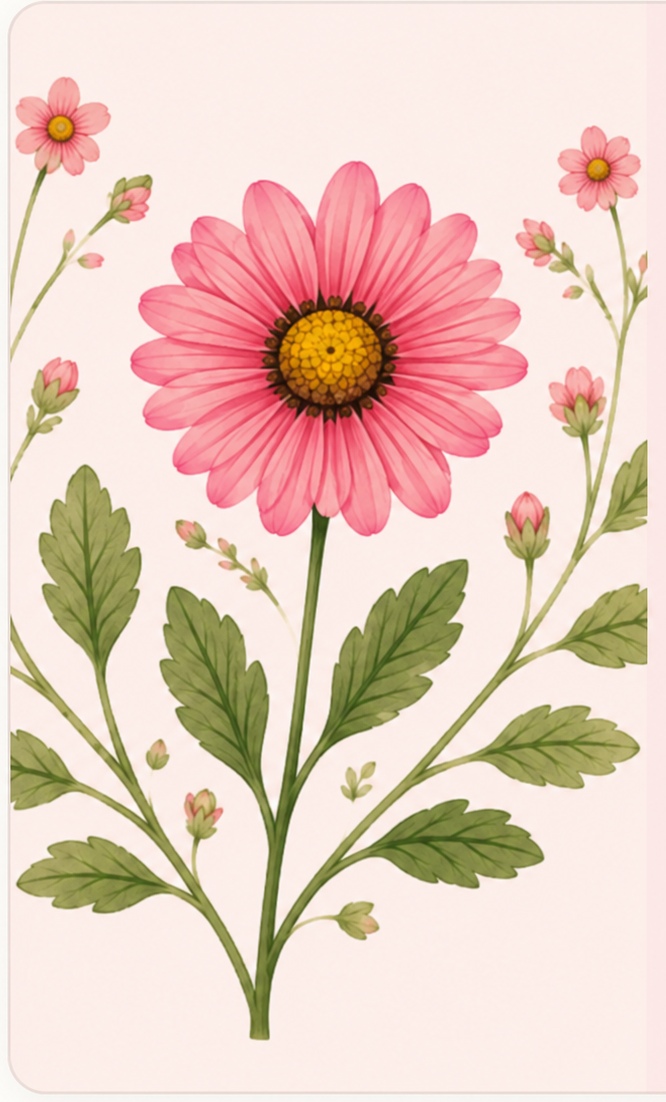 Pink floral artwork